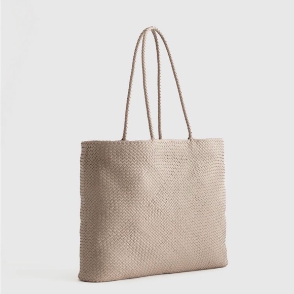 Quince Handbags - Quince Italian Leather Handwoven Tote - Taupe
